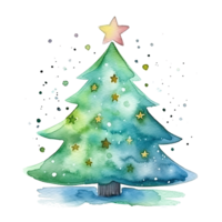 Watercolor Christmas tree isolated. Illustration png