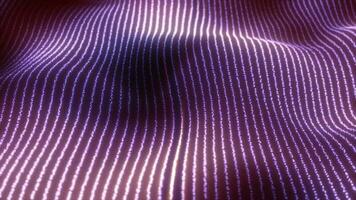 Abstract purple waves from glowing particles and lines futuristic hi-tech background video