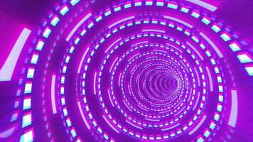 Abstract futuristic purple hi-tech tunnel from energy circles and magic lines background video