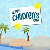 vector flat happy children's day