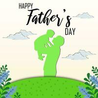 happy fathers day vector flat illustration