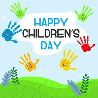 vector flat happy children's day