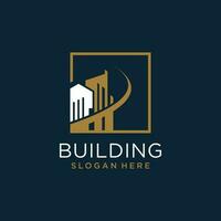 Building logo vector with modern kreative and unique style