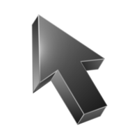 3d computer mouse cursor. Black arrow icon. png