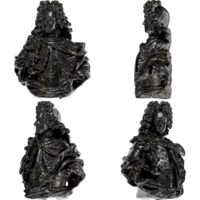Captain Moritz Hartmann Black glossy marble and gold statue. Perfect for graphic design, promotions png