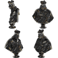 3d hacer de el retrato de cardenal estatua mezcla de negro lustroso mármol y maravilloso oro acentos png