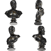 buste de ottavio farnèse noir brillant marbre et or statue. parfait pour graphique conception, promotions png