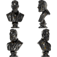 Carl Jacobsen Black glossy marble and gold statue. Perfect for graphic design, promotions png