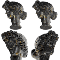 Bust of Ottavio Farnese Black glossy marble and gold statue. Perfect for graphic design, promotions png