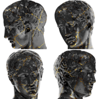 a black marble statue From a statue of Diskoforos. Perfect for graphic design, artistic projects png