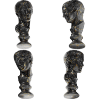 a black marble statue From a statue of Diskoforos. Perfect for graphic design, artistic projects png
