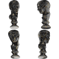 a black marble statue From a statue of Diskoforos. Perfect for graphic design, artistic projects png