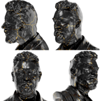 Carlos Jacobsen Preto lustroso mármore e ouro estátua. perfeito para gráfico projeto, promoções png