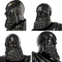 marcantonio Ruzzini schwarz glänzend Marmor und Gold Statue. perfekt zum Grafik Design, Aktionen png