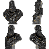 Marcantonio Ruzzini Black glossy marble and gold statue. Perfect for graphic design, promotions png