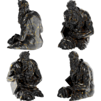 Exquisite 3D render of the Moses statue blend of black glossy marble and stunning gold accents. png