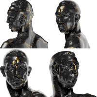 boxare emil andreasen svart glansig marmor och guld staty. perfekt för grafisk design, social media png