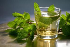 aromatic and refreshing mint tea, photo
