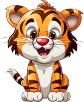 desenho animado tigre transparente fundo png