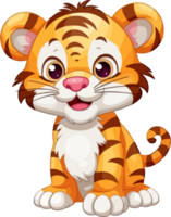 cartone animato tigre trasparente sfondo png