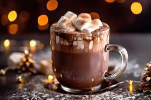 hot chocolate with marshmallows, photo