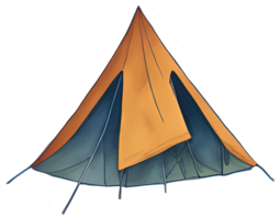 aquarelle camping tente. ai génératif png