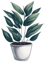 aquarelle maison plante. génératif ai png