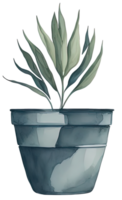 aquarelle maison plante. génératif ai png