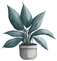 aquarelle maison plante. génératif ai png