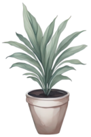 aquarelle maison plante. génératif ai png