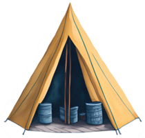 acquerello campeggio tenda. ai generativo png
