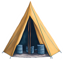 waterverf camping tent. ai generatief png