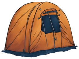 Watercolor camping tent. png