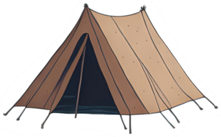 Watercolor camping tent. png