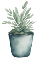 aquarelle maison plante. génératif ai png