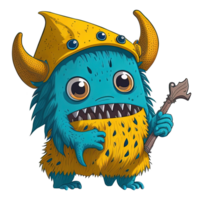 Cute monster isolated. png