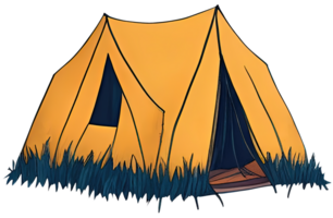 aquarelle camping tente. ai génératif png