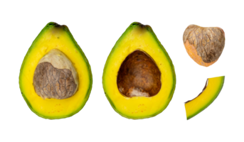 set of slice avocado png