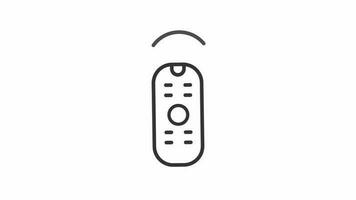 Animated remote controller line icon. Smart TV animation. Changing channel. Leisure activity. Watching TV. Loop HD video with alpha channel, transparent background. Outline motion graphic