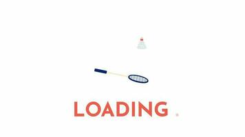 Badminton fun loader animation. Playing with shuttlecock. Badminton equipment. Flash message 4K video footage. Isolated color loading animation with alpha channel transparency for UI, UX web design