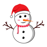 Natale pupazzo di neve png con sorridente facce e cappelli. piatto pupazzo di neve collezione su un' trasparente sfondo. Natale pupazzo di neve piatto design con albero rami, pulsanti, arco legare, collo sciarpa png.