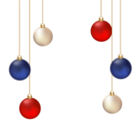 Natal social meios de comunicação bandeira png com realista decoração bolas. natal bandeira com bolas. alegre Natal bandeira com tipografia e brilhando bolas em transparente fundo. Natal elementos png.