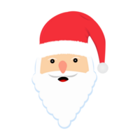 Christmas Santa face element PNG with cute eyes. Santa faces PNG on a transparent background. Christmas Santa Claus face sticker with beard, mustache, and winter hats PNG.