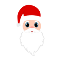 santa ansikten element png med söt ögon. santa ansikten design på en transparent bakgrund. jul santa claus ansikte png klistermärke illustration med skägg, mustasch, och vinter- hattar.