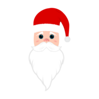 Christmas Santa faces element with cute eyes. Santa faces collection on a transparent background. Christmas Santa Claus face sticker collection with beard, mustache, and winter hats PNG. png