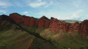 Nature And Rocks Of Jety Oguz In Kyrgyzstan, Aerial View video