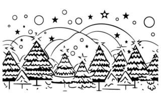 Xmas winter coloring page, kid, children, illustration, Christmas, Santa Clause. vector