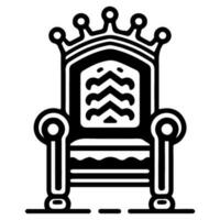 Throne icon vector glyph royal style furniture