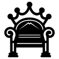 Throne icon vector glyph royal style furniture