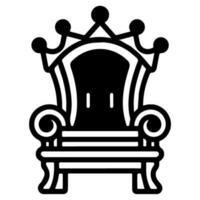 Throne icon vector glyph royal style furniture